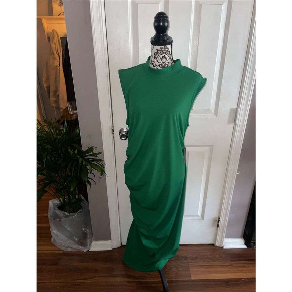 Eloquii nwt Sleeveless Green Draped Dress